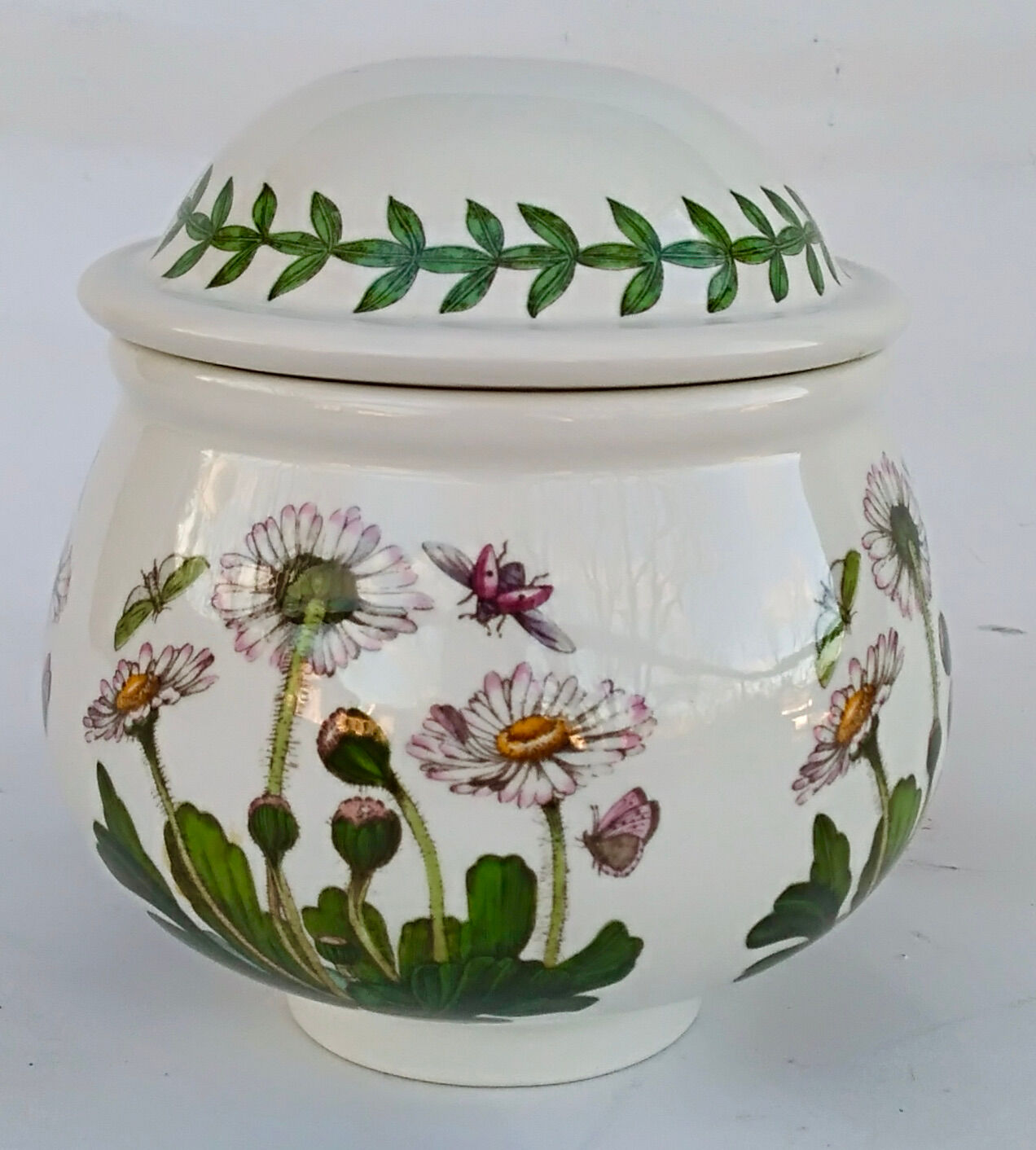 Sugar earthenware Portmeirion made in England décor Botanic Garden