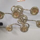 Set of 2 silver metal candlesticks