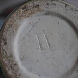 Green glazed ceramic vase, vintage baluster vase, flower pot