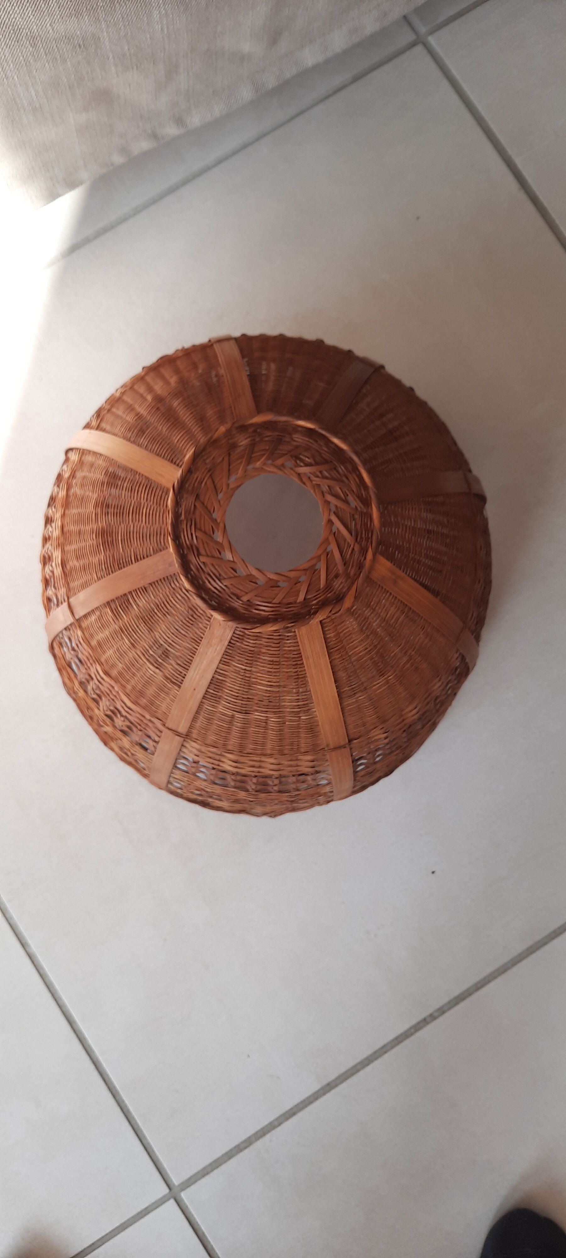 Vintage wicker pendant lamp