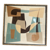 Gouache illustration on paper, glass frame