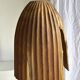 Large suspension or lampshade in organic natural teak, tubular H40 D30.