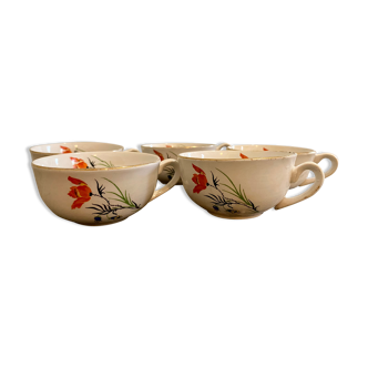 Set of 5 cups Sarreguemines