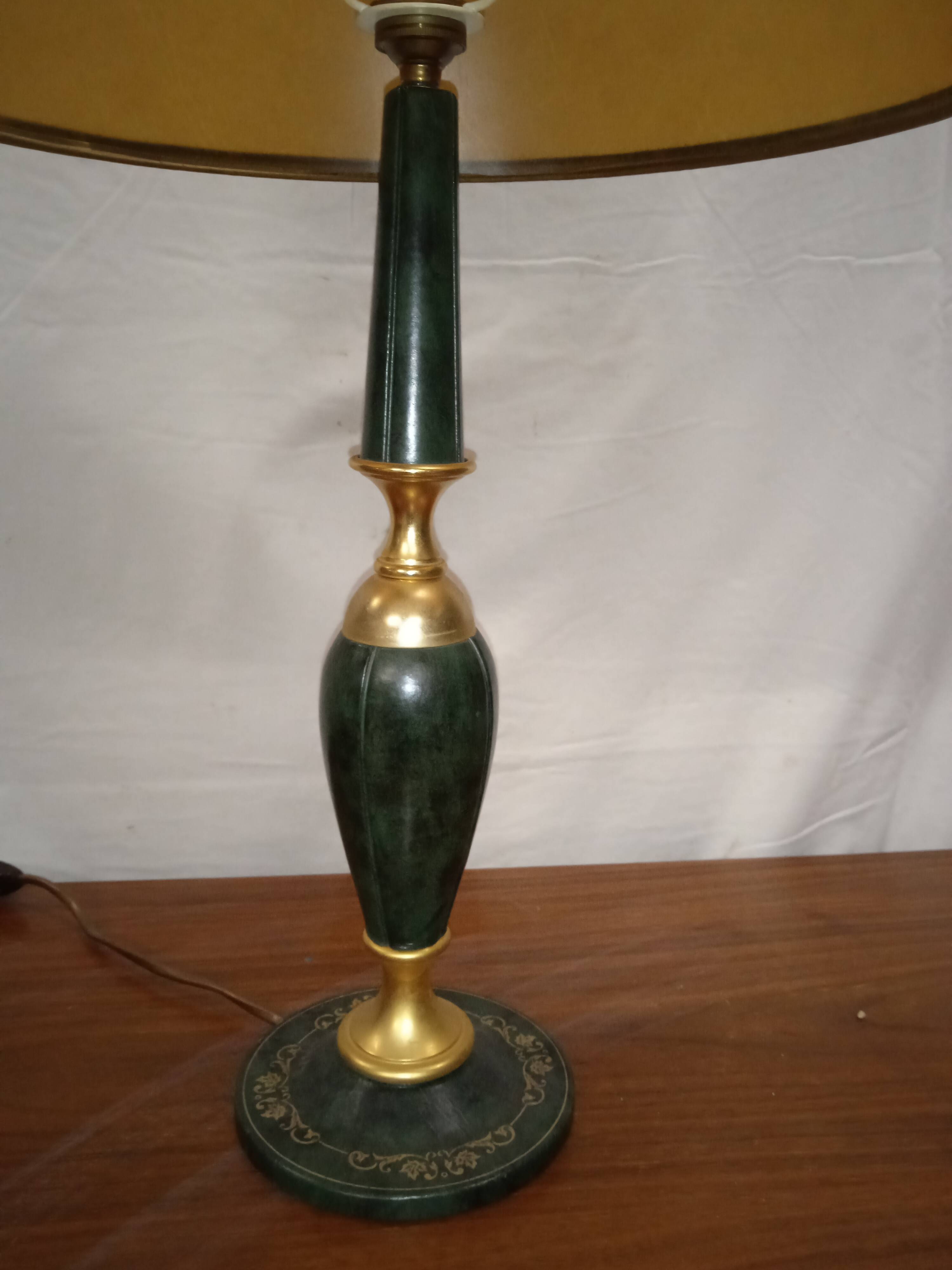 Large vintage leather desk lamp Le Tanneur
