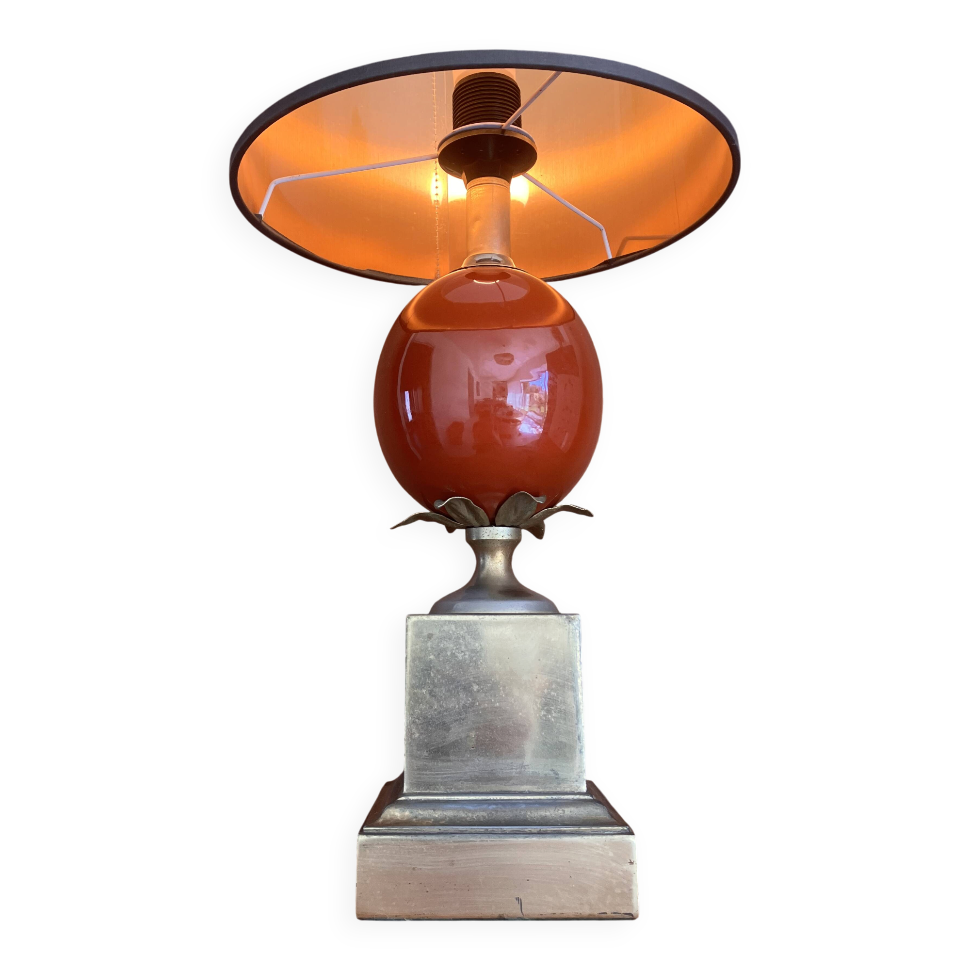 Dolphin Table Lamp Egg Maison Charles vintage 1970s