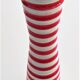 Red and white ceramic vase with vintage embossed mark