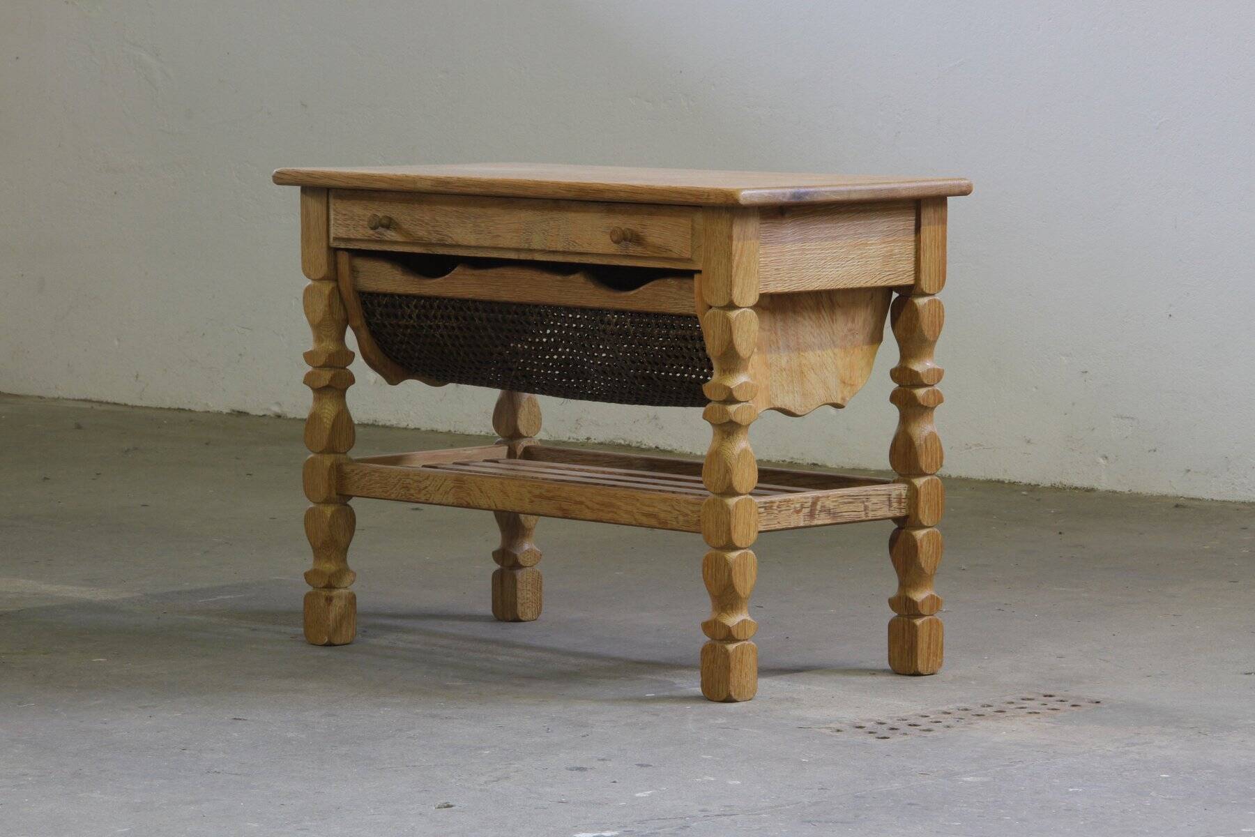 Vintage Danish oak coffee table by Henning Kjærnulf, 1960s