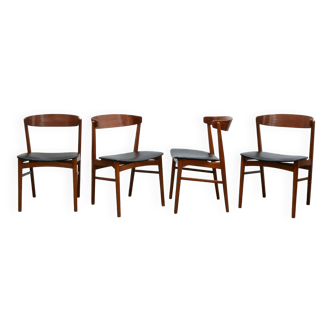 Série de 4 chaises scandinaves vintage éditées par Farstrup