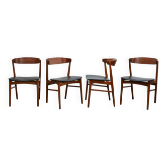 Series of 4 vintage Scandinavian chairs produced by Farstrup