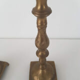 Lot de 2 bougeoirs anciens laiton
