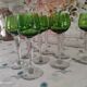 Lot de 9 verres à vin Saint-Louis non estampillés buvant vert Chartreuse