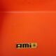 Pair of AMI stools in orange plastic