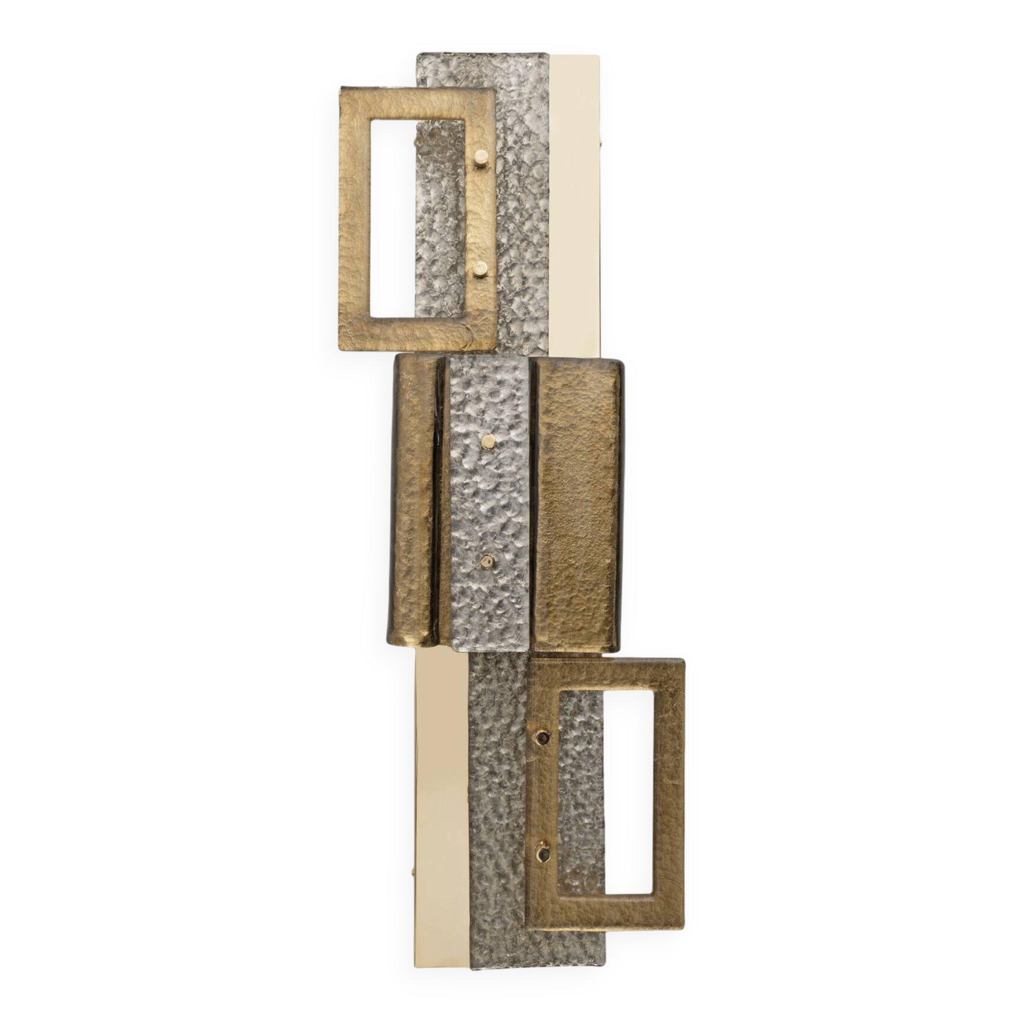 Modern Geometric Murano Glass and Brass Wall Lamp
