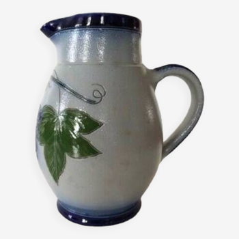 Blue Alsace sandstone pitcher signed Fortuné Schmitter