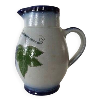 Blue Alsace sandstone pitcher signed Fortuné Schmitter