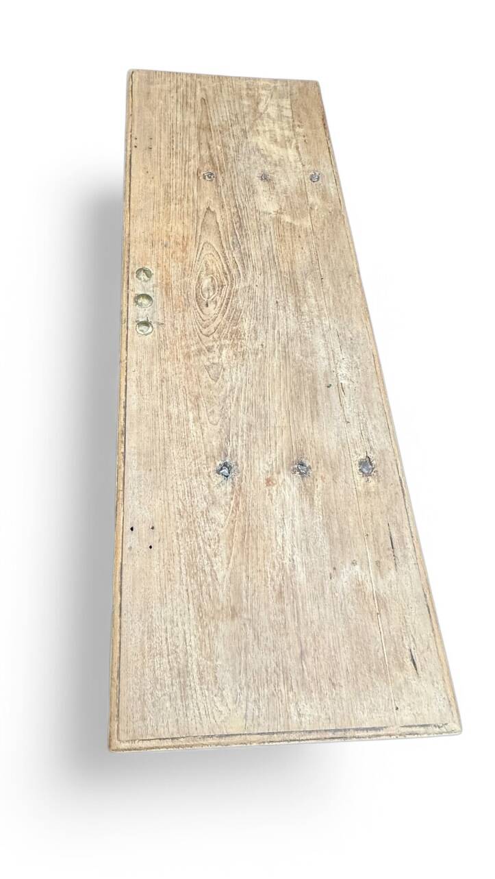 Large antique Asian travel chest made of mango wood.