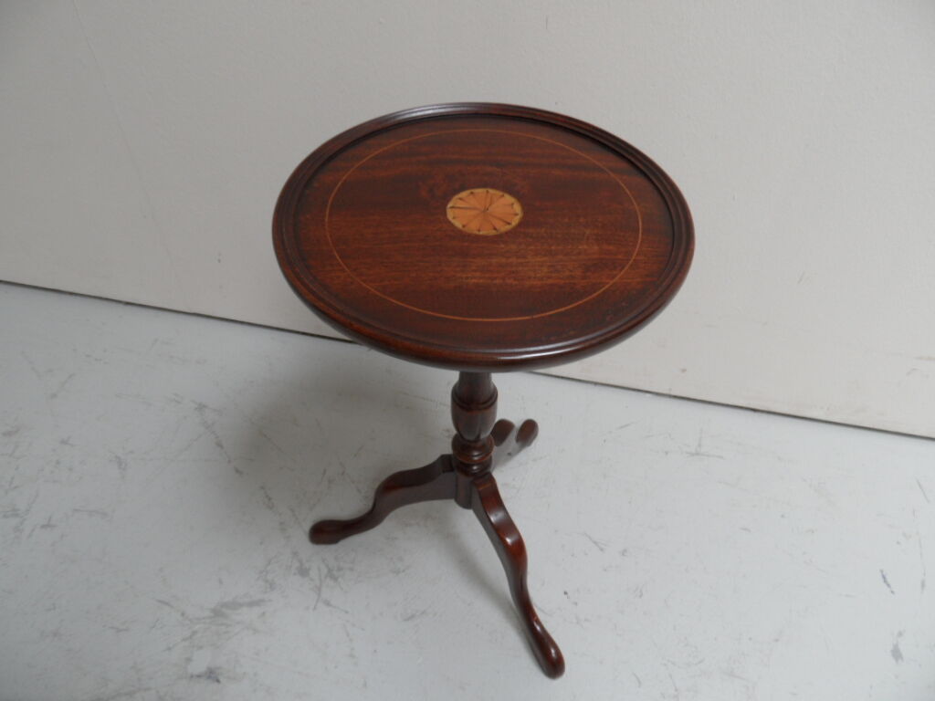 Table d'appoint ronde en acajou vintage
