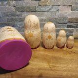 Pyrographed matryoshka Russian doll 5