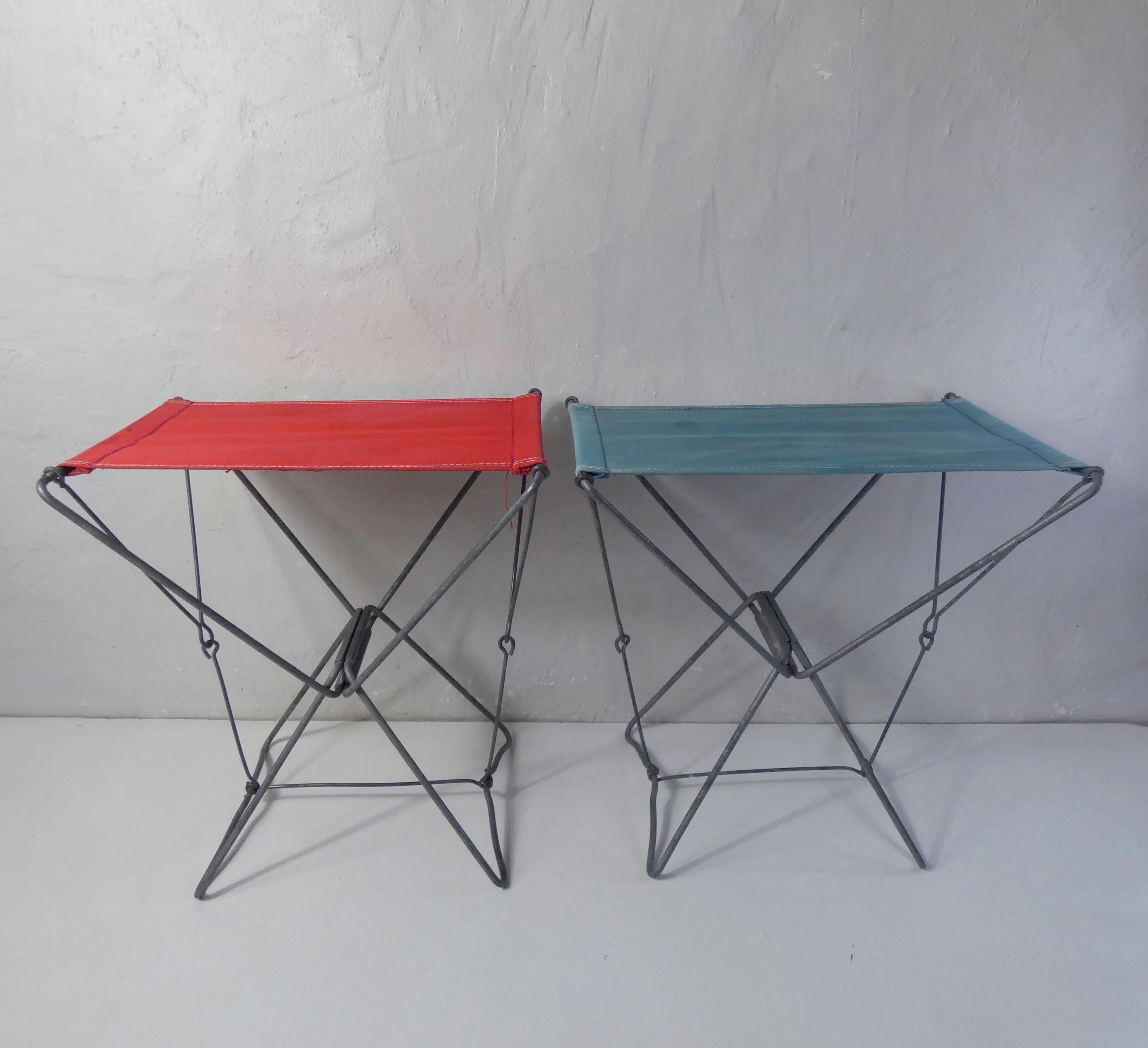 2 old folding stools