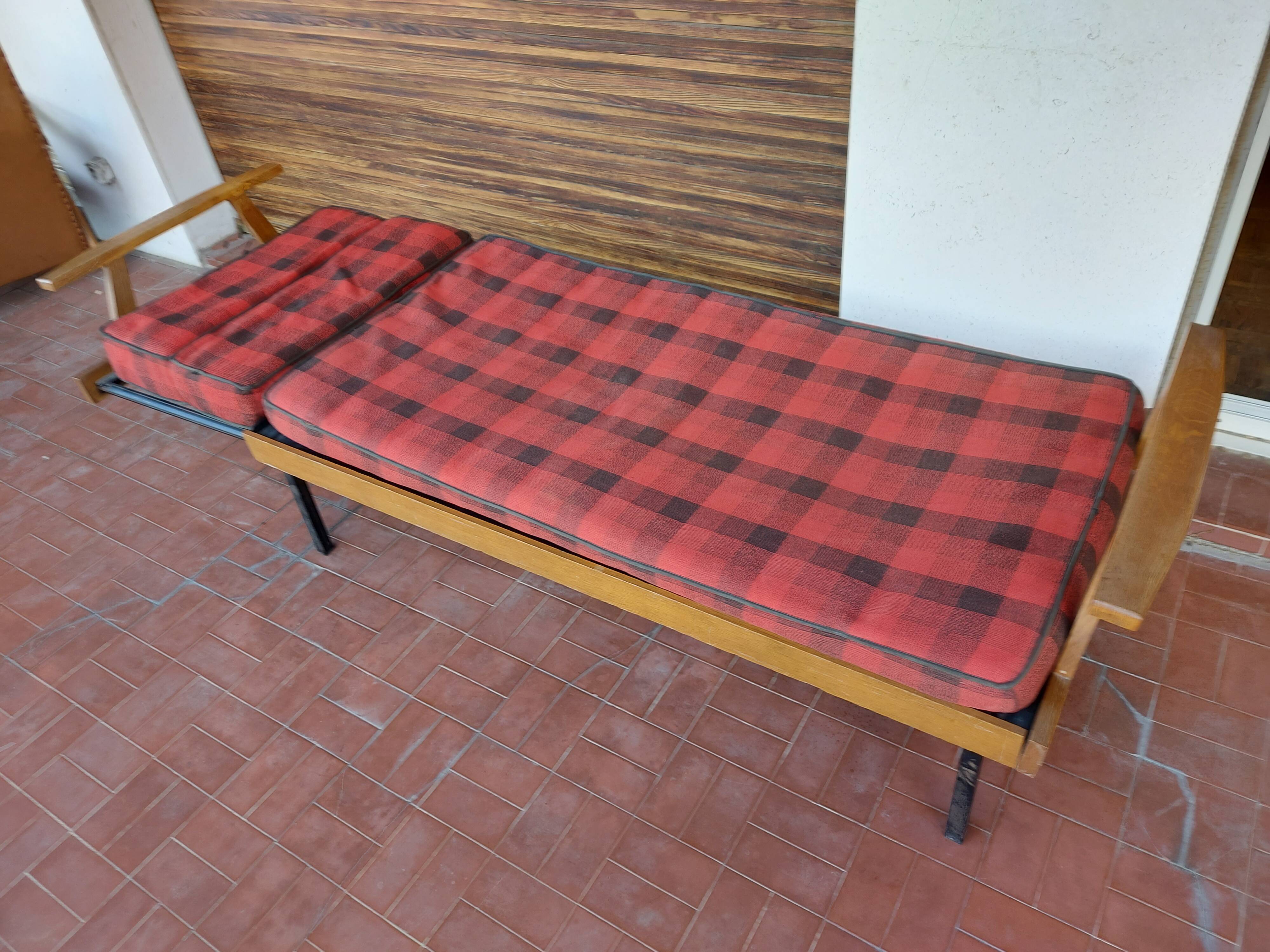 Canapé daybed vintage 50's scandinavian scottish fabrics