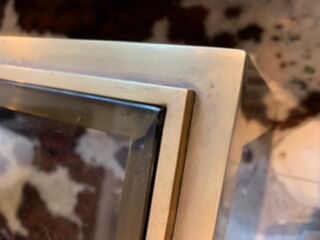 Brass coffee table and smoked glass