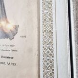 Illustration of a French fashion sketch from 1900 with certificate of authenticity