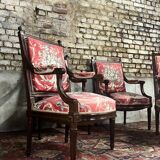 Suite de quatre fauteuils à la reine en acajou de style louis xvi xix eme siècle