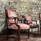 Suite of four queen's armchairs in louis xvi style mahogany xix eme century