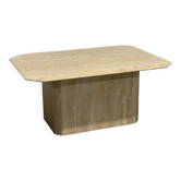 Table basse italienne en travertin, années 1970