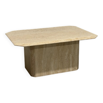 Table basse italienne en travertin, années 1970