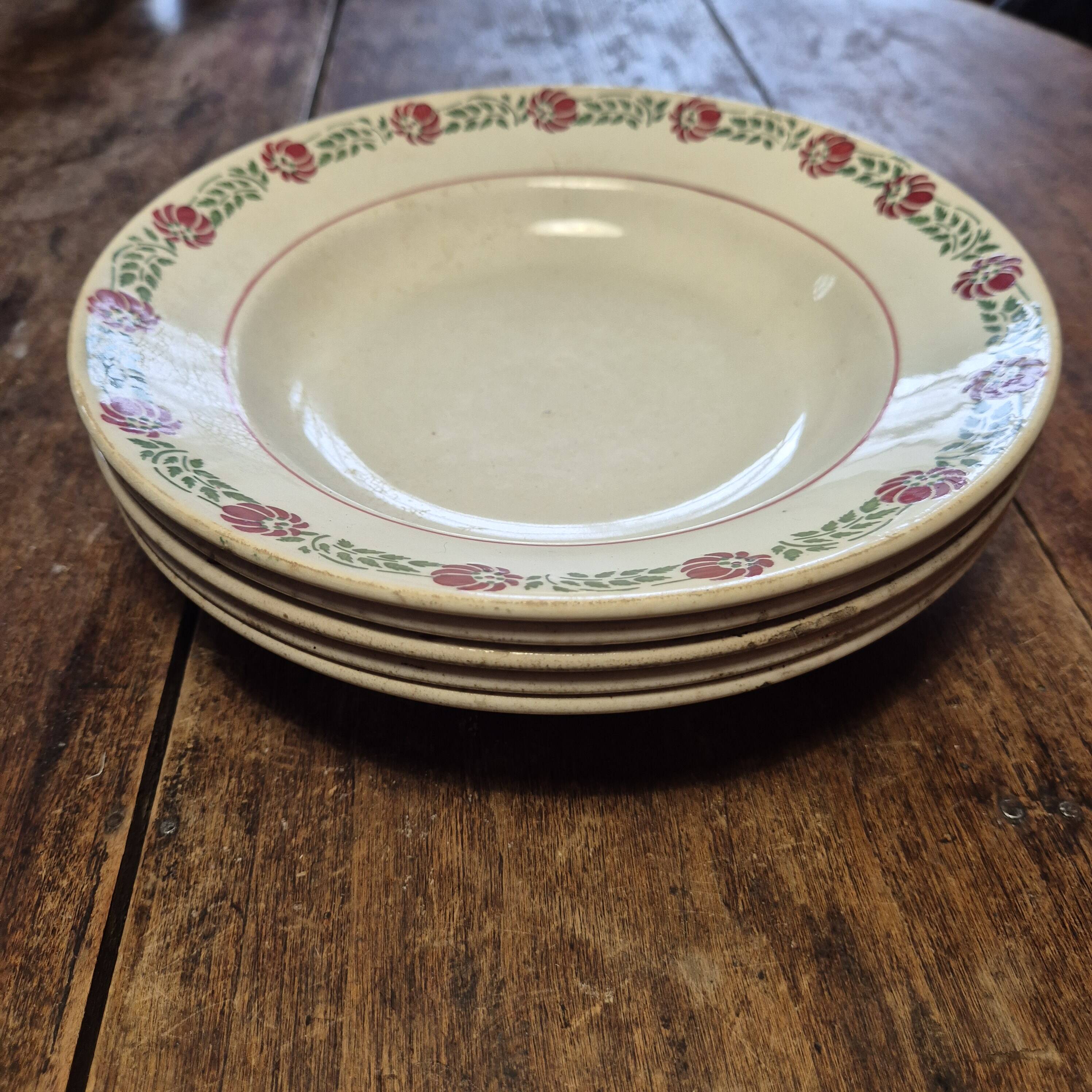 5 deep plates Orchies Moulin des Loups and Hamage iron ter.