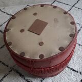 Velvet ottoman padded old pink