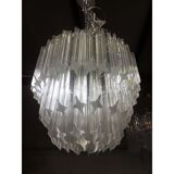 Lustre en verre de murano quadriedro transparent