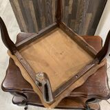 Set of 3 rustic nesting coffee tables in Louis XV style from 1950.