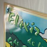 Chartreuse enamelled sheet metal advertising plate