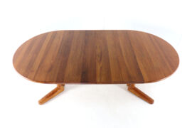 Danish round 2x extendable dining table 'Sindal' - teak