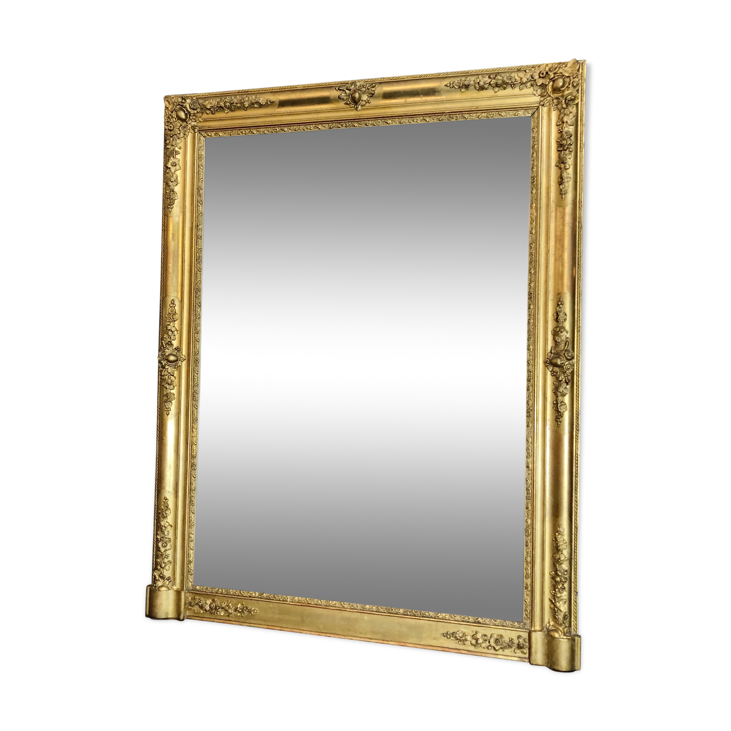 Mirror 125x97 cm beginning XIX gold leaf gilding