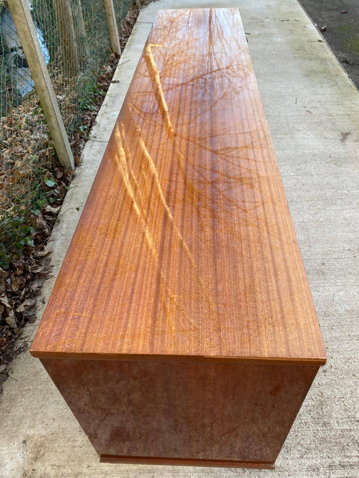 Buffet enfilade scandinave bois massif et palissandre  laquée 220cm 1960