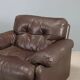 Pair of brown leather armchairs "Coronado"