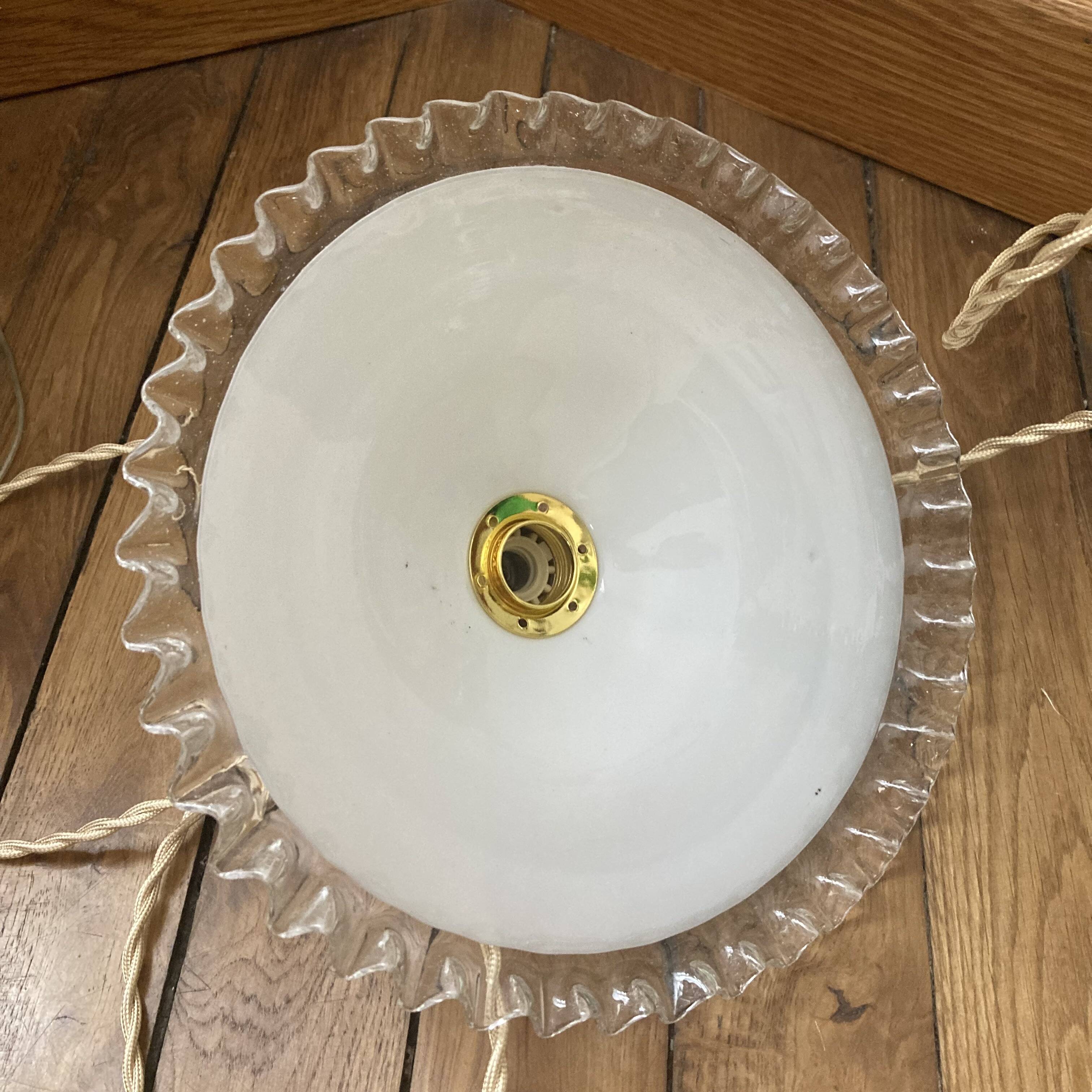 Pendant lamp, portable lamp, old opaline