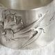 Solid silver napkin ring with Iris Art Nouveau decor