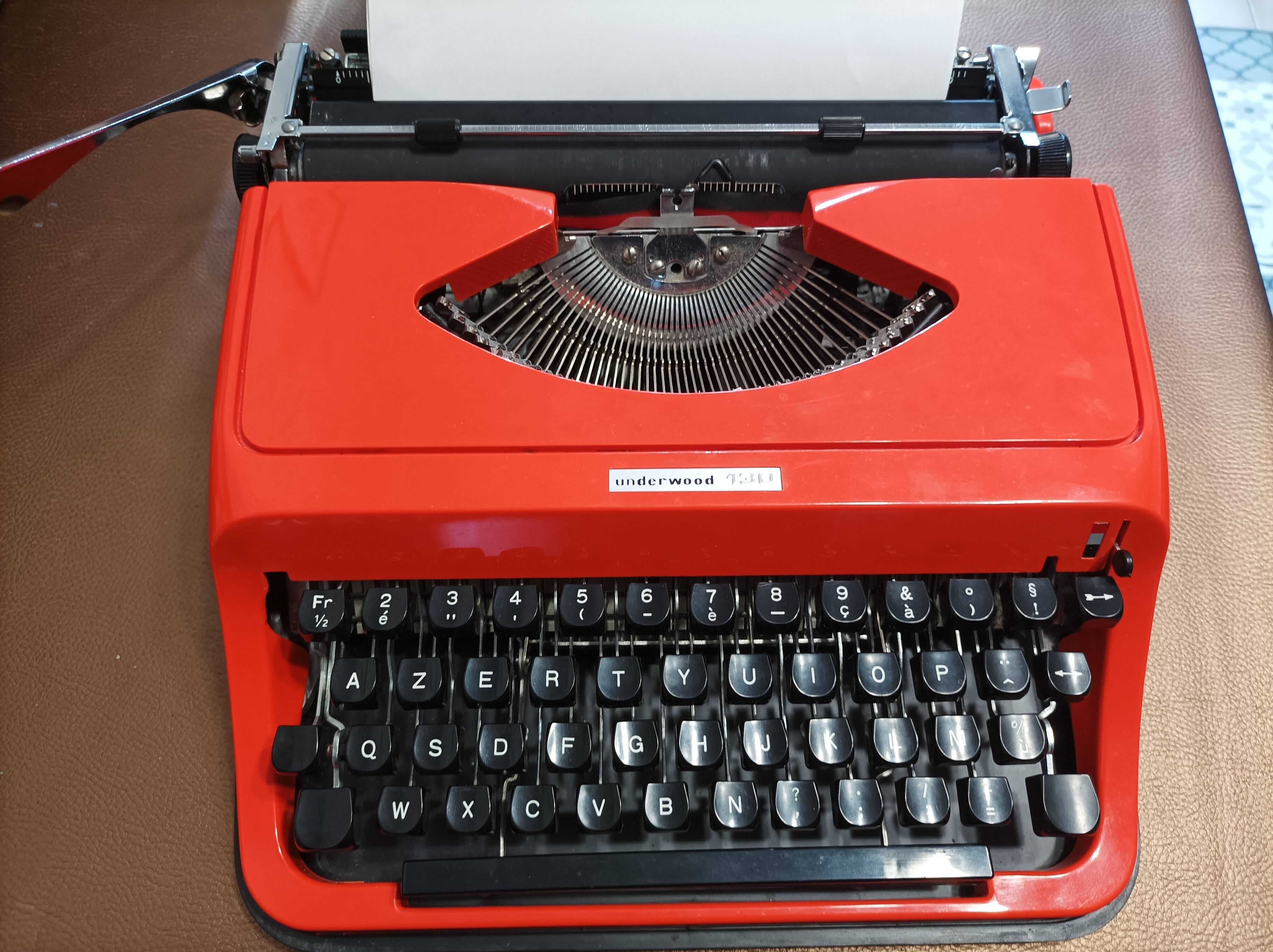 Underwood 130 orange typewriter