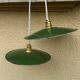 Pair of vintage lampshades, old enamelled sheet metal lampshades
