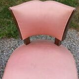 Paire de chaises de chambre vintage à dossier bas des années 30/50