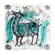 Hand-painted ceramic tile