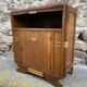 small Art Deco Parisian mid-century vintage 1950 oak sideboard with backsplash