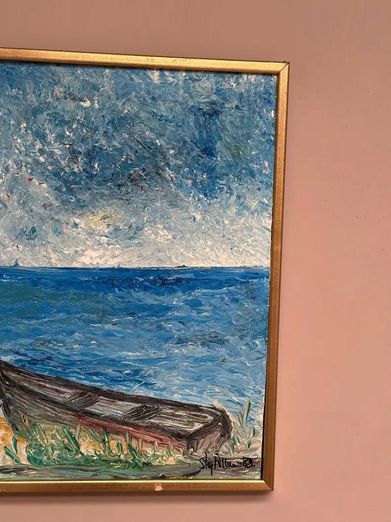 Original Oil on Swedish Panel - "Red Oak at Råå" by Stig Allan - Signed - Dated 1983 - Framed - 53 × 38 cm (20.9" × 15")