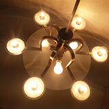 1930 Art deco Metal chandelier Functionalism, Czechoslovakia