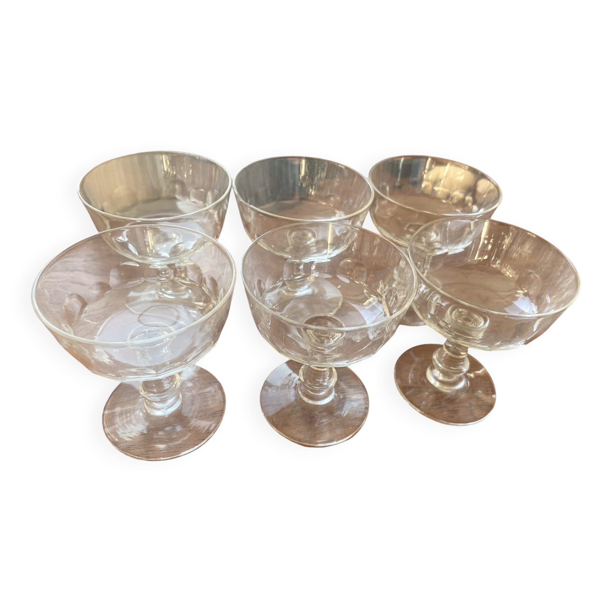 6 small crystal liqueur/apéritif glasses