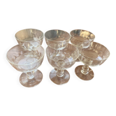 6 small crystal liqueur/apéritif glasses